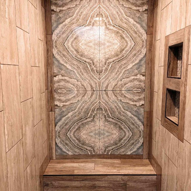 Abstract shower tile in South Dakota